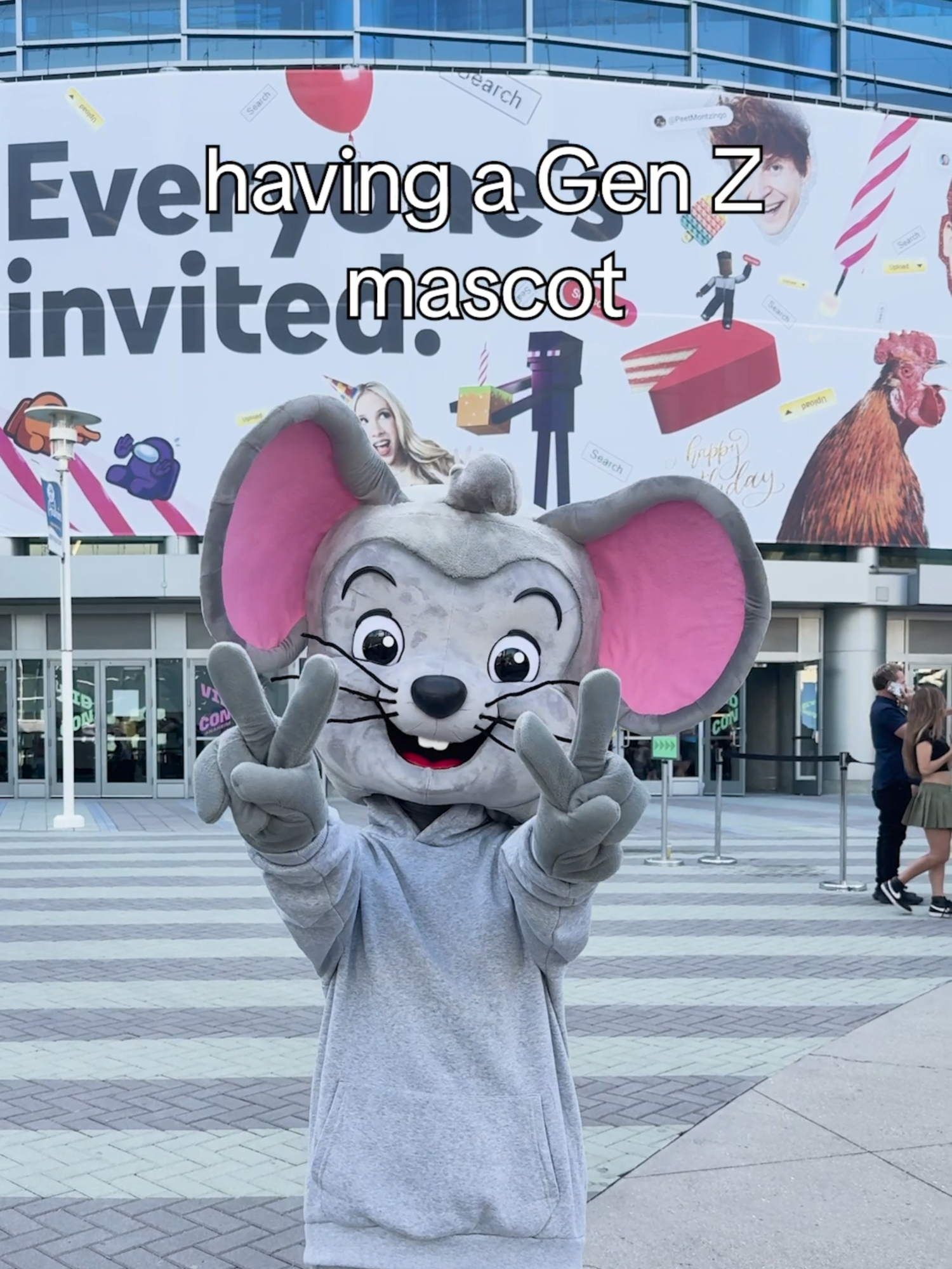A post by @abcmouse on TikTok caption: what it's like to have a Gen Z mascot  #genz#vidcon2025