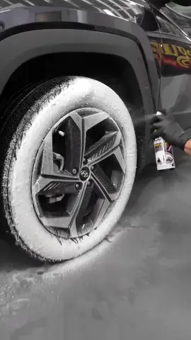 A post by @meguiars on TikTok caption: How to clean OEM wheels & tires - Hot Rims Foaming Wheel & Tire Cleaner. New for 2025, now available! #meguiars #newproducts #wheelcleaner #tirecleaner #automotive #diy #howto #detailhack #detailtok #cleantok