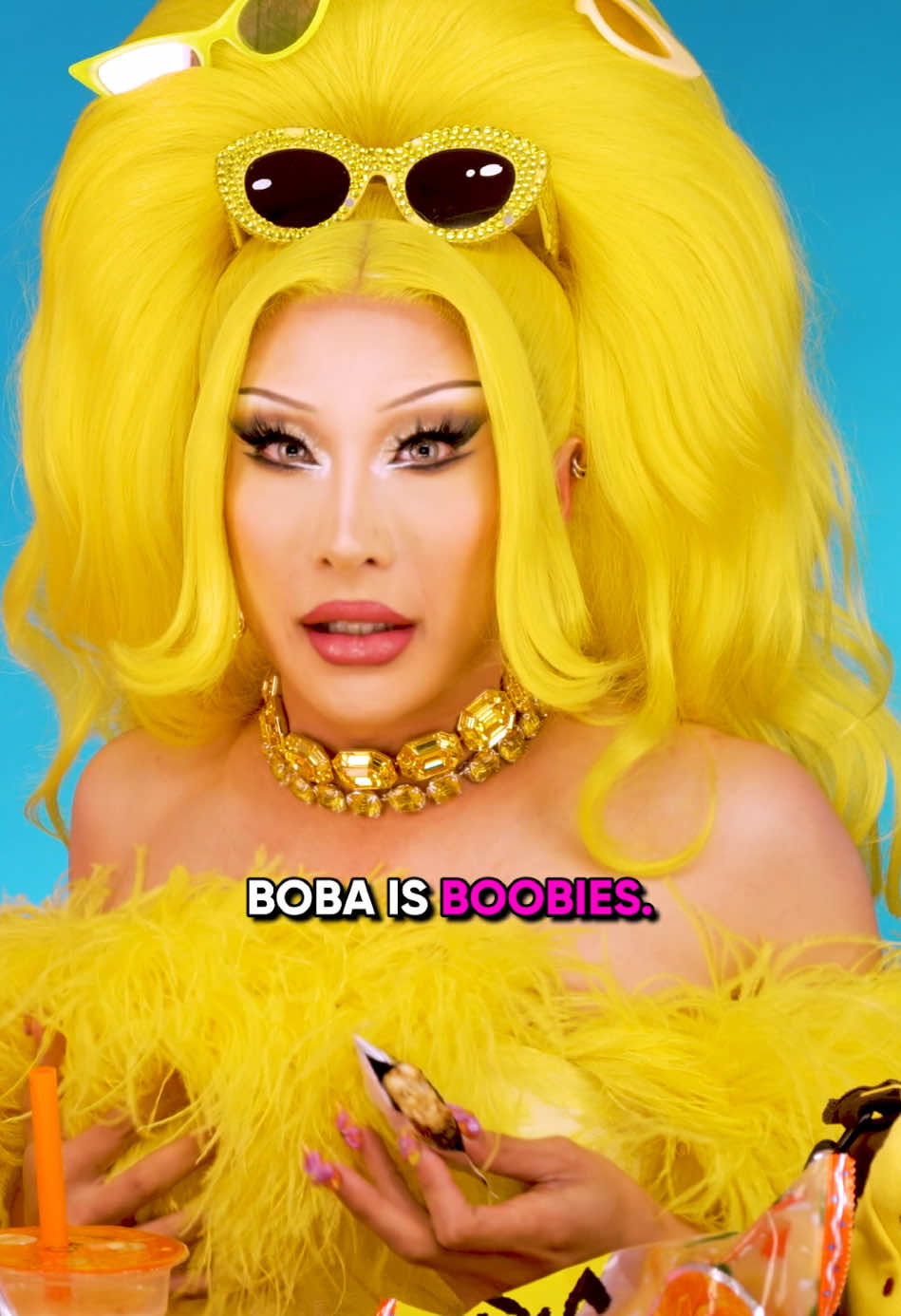 A post by @trixie on TikTok caption: Join me and @🍌Nymphia Wind🍌 for a mukbang on my YouTube channel! #mukbang