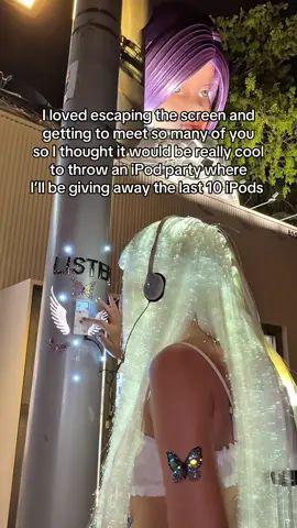 A post by @sorana on TikTok caption: I’m throwing an iPod party at a secret location in LA on the 10th . I will be giving away the last 10 iPods and maybe play some more unreleased music. If you wanna come please sign up on the doc that I put in my bio !  🤍🪽 are you coming ? #NewMusic #event #party #ipods #fyp #losangeles #musicmarketing 