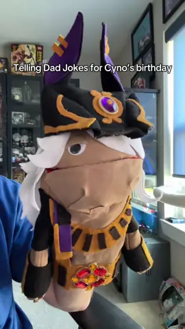 A post by @cyyuvtuber on TikTok caption: Birthday Dad Jokes by Cyno’s VA  #GenshinImpact #cyno #voiceactor #voice #dadjokes 