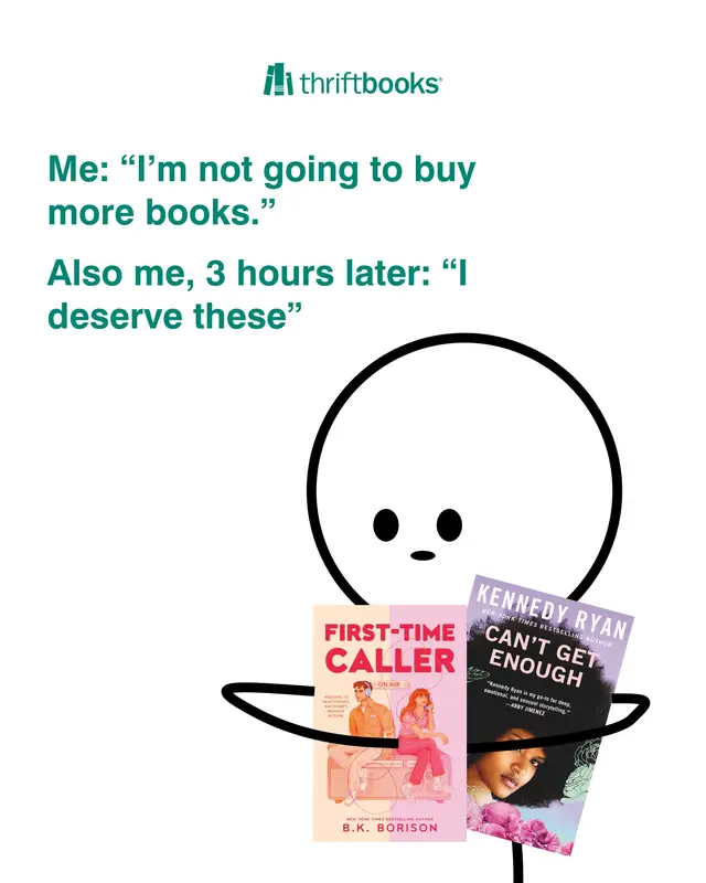 A post by @thriftbooks on TikTok caption: We always deserve more books. 📚 And with Shelves of Summer we can earn free book rewards even faster when we purchase 3 or more titles. Tell us which books you’ll be treating yourself to. #thriftbooks #readersgonnaread #readerlife #BookTok #bookhumor #firsttimecaller #kennedyryan #lightsout #butcherandblackbird #elsiesilver #dune #andyweir #emilyhenry 