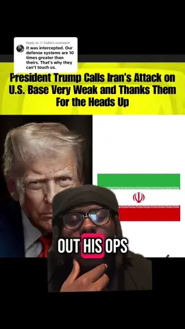A post by @freekdagemini on TikTok caption: Replying to @ツ Collin Trump gives his reaction to the 6 to 14 misssles sent by iran and trolls #story #trump #iran #qatar #dubai #gta #sports 