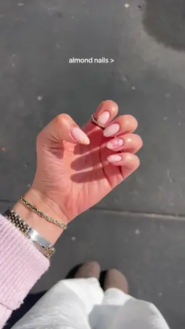 A post by @elainamich on TikTok caption: Clean almond nails >> every other shape 🤍✨ they’re just my fav #nails #nail #nailinspo #nailtok #nailsoftiktok #summer #summerlooks #clean #inspo #cleangirlaesthetic #thatgirl #summervibes #aesthetics 