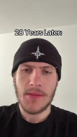 A post by @wizardinatshirt on TikTok caption: Can’t wait for 28 inches later #28yearslater #28dayslater #fy #fyp #zombies #horror #yapping #movie #film #wizardinatshirt 