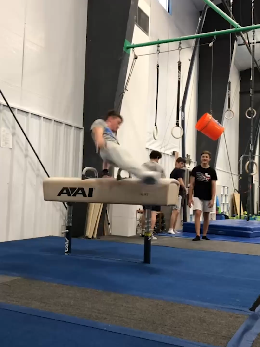 A post by @failarmy on TikTok caption: Hope my pommel horse coach didn't see that... 😩 🤣 #gymnastics #gymnasticsfail #fail