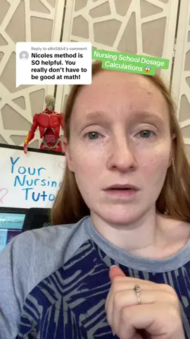 A post by @yournursingtutor on TikTok caption: You do *not* need to be good at math to crush dosage calculations in nursing school. And honestly? That’s exactly why I *don’t* recommend using the formula method. With formulas, you’re guessing half the time—and hoping you plugged in the right numbers. If you’re wrong, you won’t know until the grade hits. My method? Uses dimensional analysis—but not the chemistry class nightmare version. I break it down with two simple rules and a step-by-step process that feels like training wheels. It’s not about math. It’s about setup. And once you’ve got the setup? The rest is just multiply, multiply, divide. Easy.
