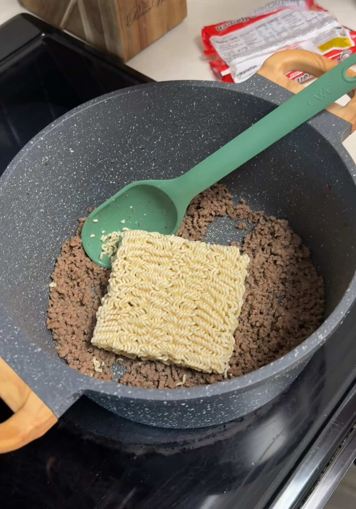A post by @joshandmomma on TikTok caption: Y’all stop sending momma these recipes 😭😭😂 @Josh’s Momma @Josh Godfrey #joshandmomma #joshsmom #easyrecipe #familyrecipe #ramenrecipe #quickdinner #easydinner #familydinner 