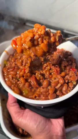 A post by @cookingwithdestiny_ on TikTok caption: Baked beans 🫘 w/ @Dan-O’s Seasoning #outlaws #danospartner 