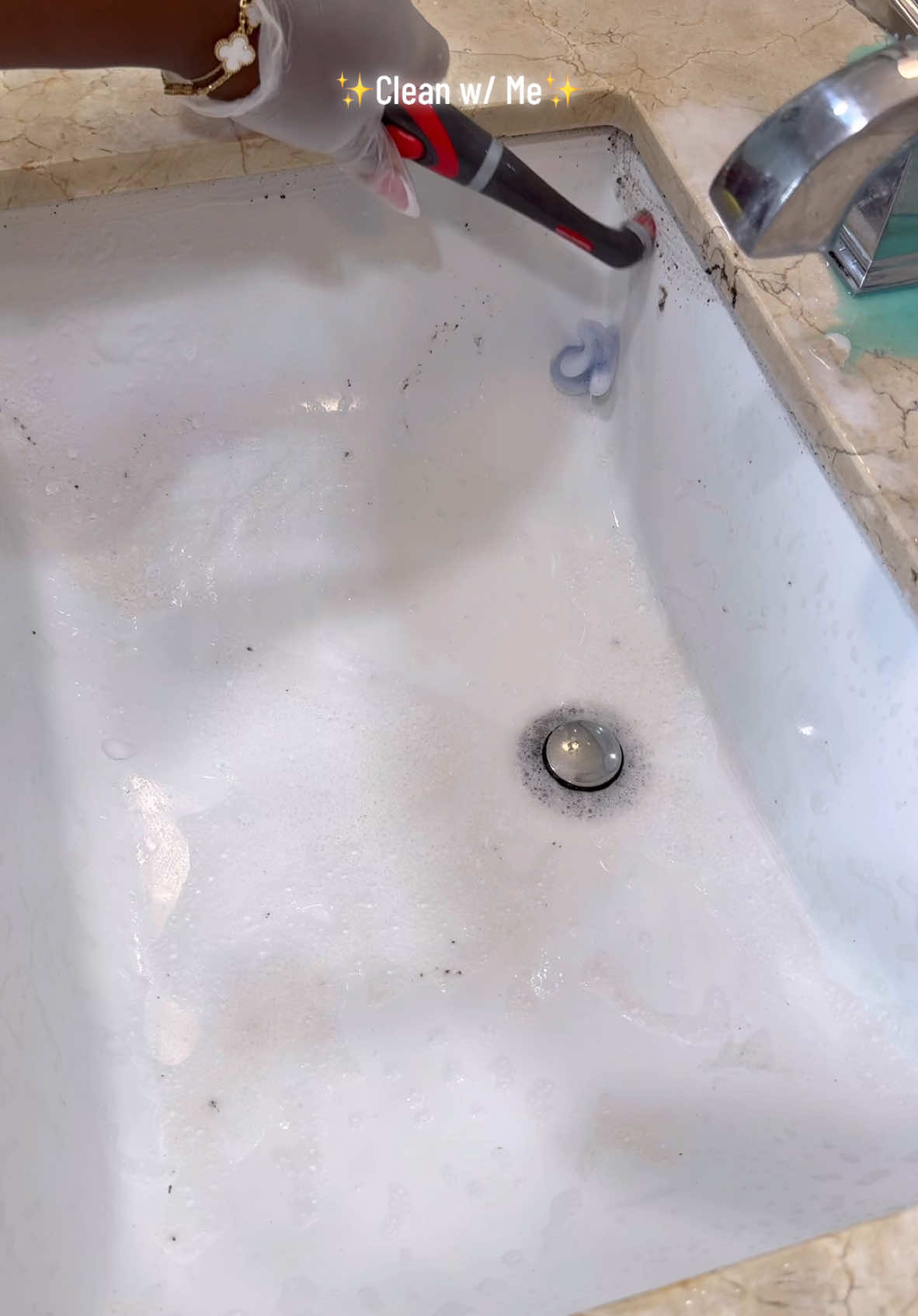 A post by @operation_niki on TikTok caption: 💔 let’s clean & restock my parents bathroom! 🧽🫧✨ #clean #CleanTok #cleanhome #organization #organizedhome #restock #refill #momtok #sahm #asmr #restock #CleaningHack #cleaningtips #cleaningmotivation #cleanwithme #speedclean #deepclean #bathroomclean #scrubdaddy
