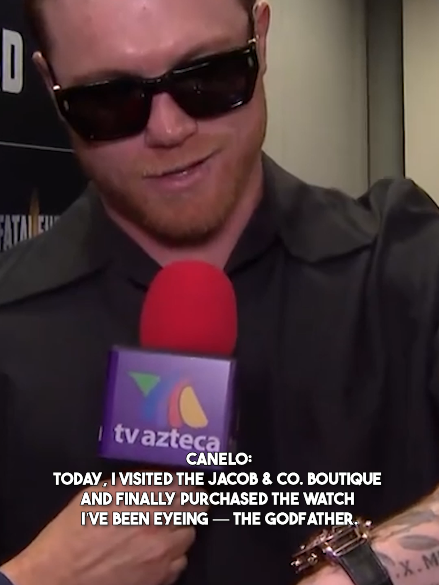 A post by @jacobandco on TikTok caption: #Canelo wearing the Jacob & Co. Opera Godfather. #jacobandco #InspiredByTheImpossible #thegodfather