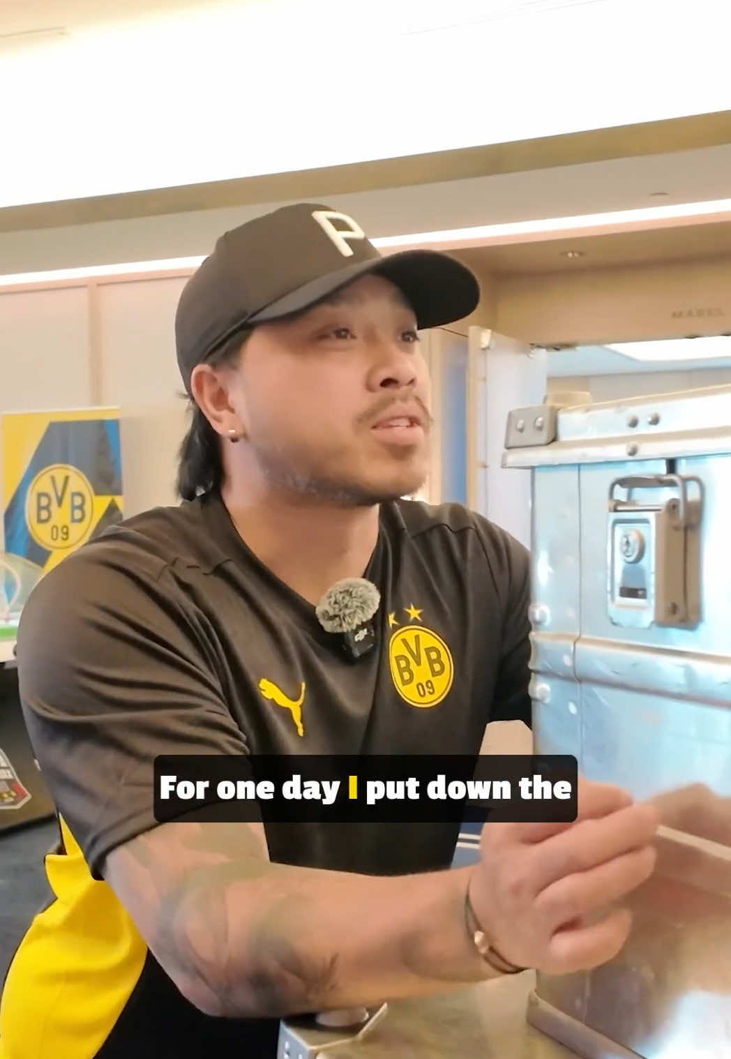 A post by @bvb on TikTok caption: 🇺🇸 Minh's Diary: The Internship 🧺 On Matchday 2 of the #FIFACWC, @yoshi_blub stepped in as right hand to our kit manager – full video on YouTube! 📺