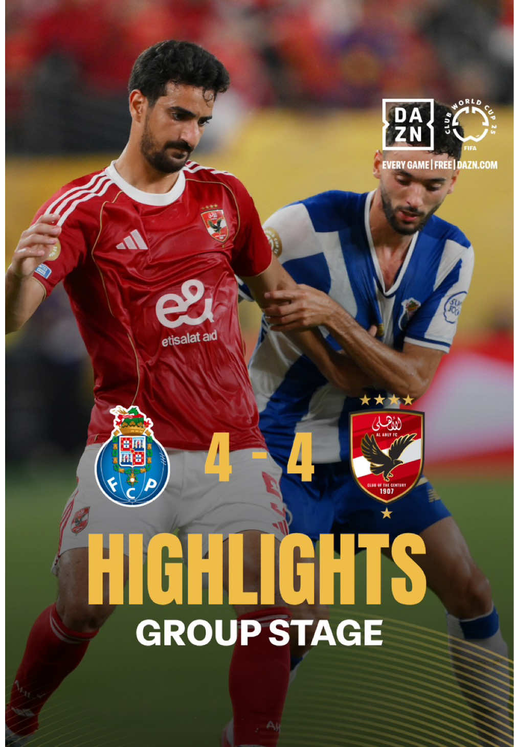 A post by @fifaclubworldcup on TikTok caption: 🍿 Porto and Al Ahly put on a show! #FIFACWC