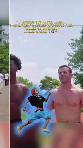 A post by @hakime224lambassadeurr on TikTok caption: **“@IShowSpeed a déjà affronté Aston… et il a perdu. Il a croisé Daniel Labelle… il a encore perdu. Aujourd’hui, c’est avec moi qu’il fait un cross. Moi, je viens d’Afrique. Je cours pour mon peuple. Je cours avec le cœur. Vous avez été des milliers à le taguer. Speed, maintenant c’est chez nous ! Bienvenue en Afrique, frangin. Ici, c’est pas pareil. 🔥🌍 Le combat commence. Qui va gagner ce cross ? Partagez, commentez, taguez Speed… l’histoire est en marche.”**