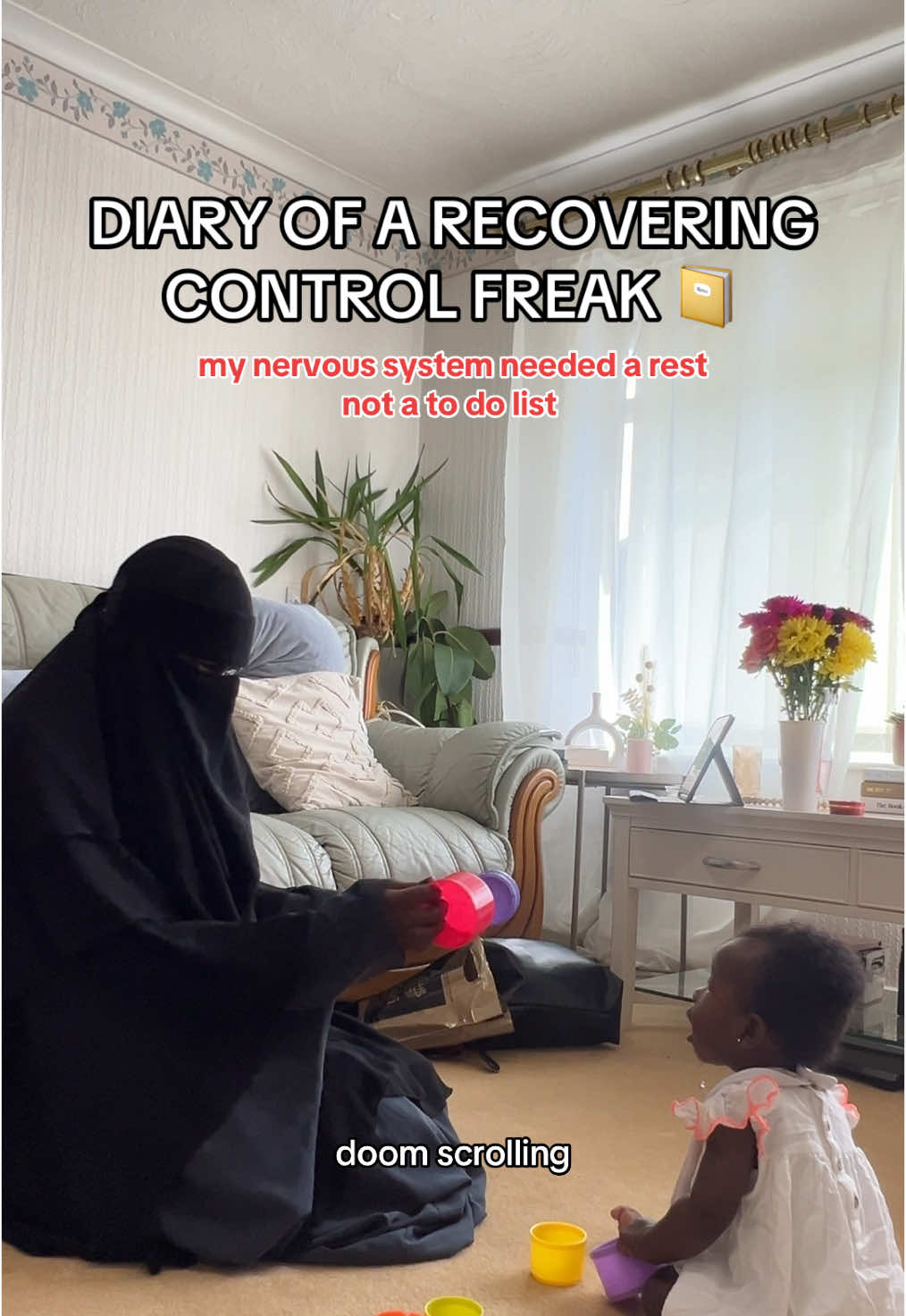 A post by @lifewithmaab on TikTok caption: I thought I was resting but I was just numbing. What’s one small way you can give yourself real rest today? #momlife #ditlofamom #girlmom #ditlmomvlog #weaningbaby #sahmlife #firsttimemum #mentalloadofmotherhood #mentalload #nervoussystemhealing #nervoussystemregulation 
