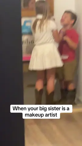 A post by @autism_mom_life on TikTok caption: She did his makeup too😂😂😂 she is so creative and I know she will go places #autismmomlife #momlife #makeup #MakeUpArtist 