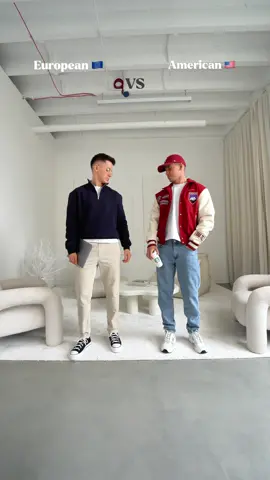 A post by @twinsstylee on TikTok caption: European VS American style 🇪🇺🇺🇸 Which team are you on?🔥