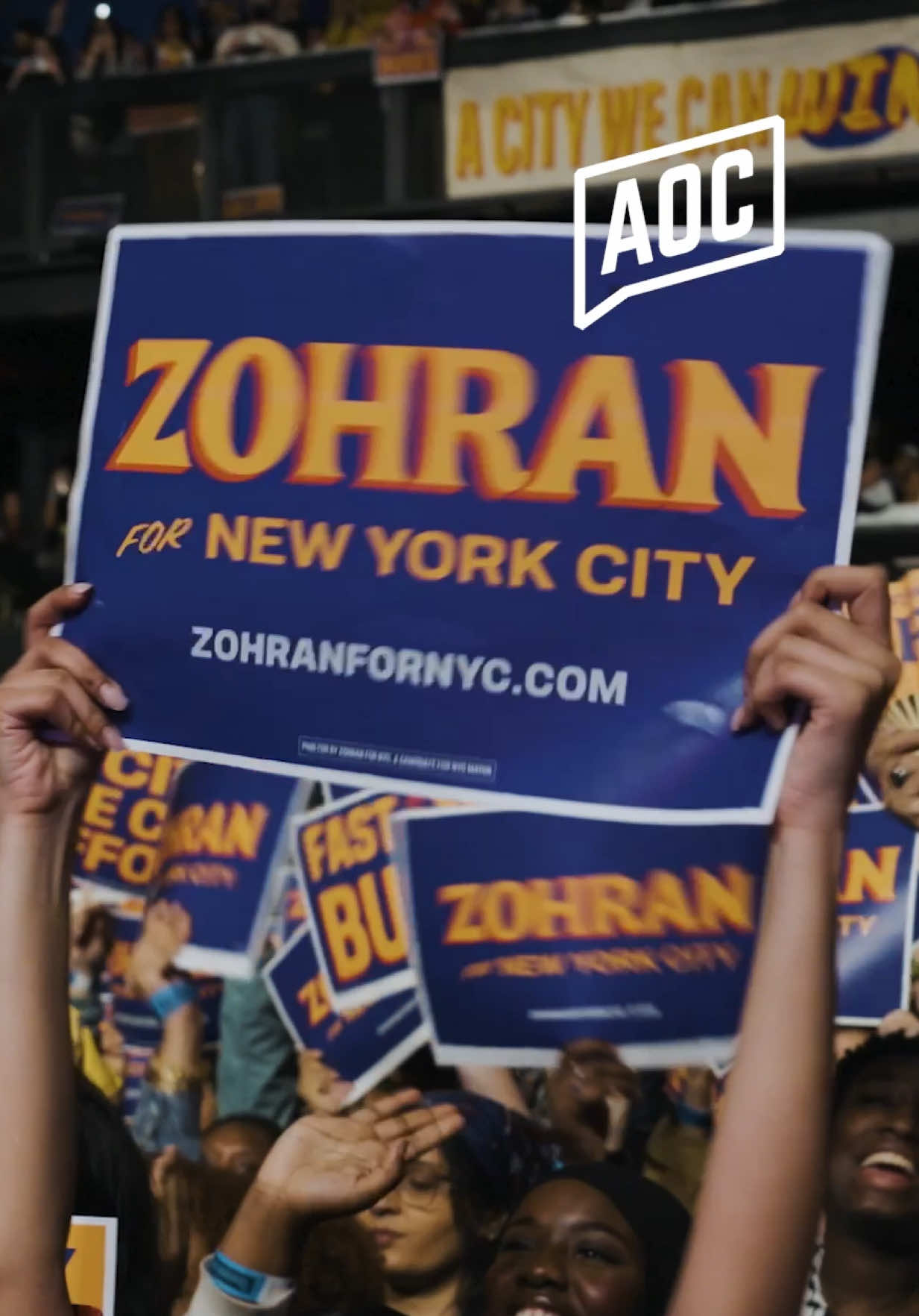 A post by @aoc on TikTok caption: New York, today we can elect @Zohran Mamdani mayor and finally make this a city where we can afford to live and afford to dream. Fill out your whole ballot — rank Adrienne Adans, @bradlandernyc, @ScottStringer, and @ZellnorMyrie4NYC, and DON’T rank Cuomo. Polls are open today until 9 PM!  GO VOTE!