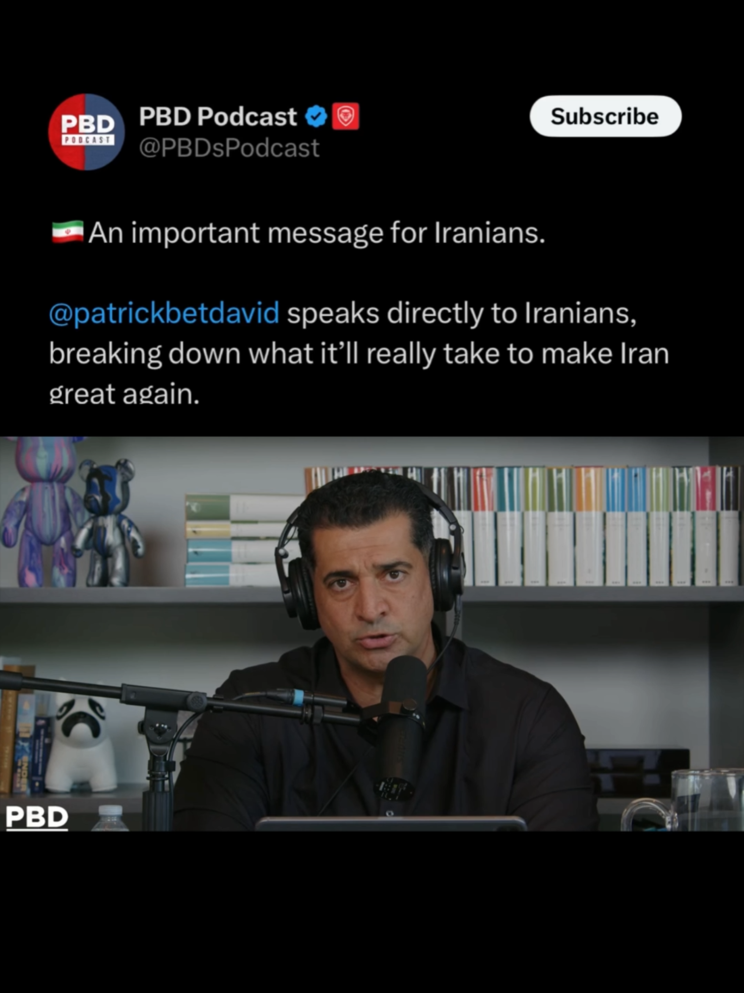 A post by @patrickbetdavid on TikTok caption: My message for Iranians.