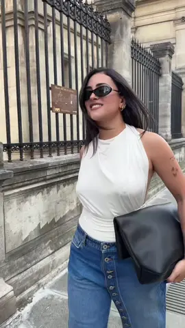A post by @samiabiche on TikTok caption: taking my jeans on a walk @JeanPaulGaultier 