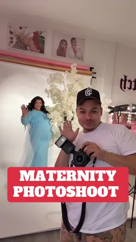 A post by @theeblingkingoffical on TikTok caption: Maternity makeup, hair and photo shoot 😍 #maternity #maternityphotoshoot #MakeUpArtist #sandiego #makeup #beauty #fyp #foryou #greenscreen 