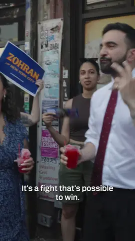 A post by @zohran_k_mamdani on TikTok caption: Uptown with Carmen de la Rosa. Vote now!!! 