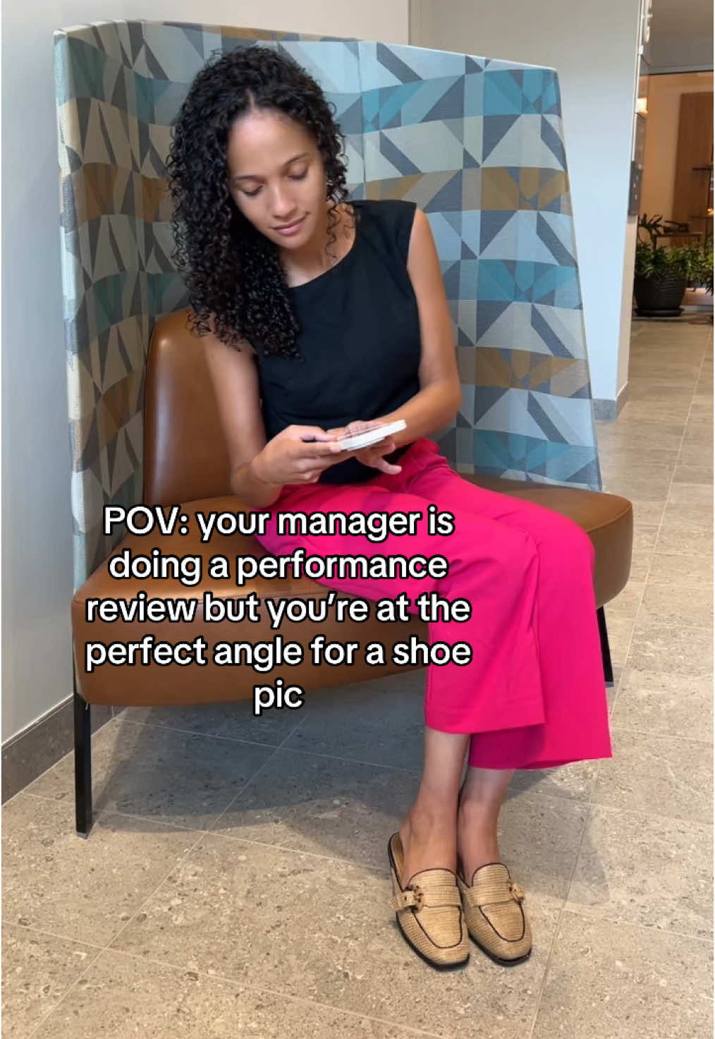 A post by @clarks on TikTok caption: The lighting hit just right mid-review 🤭 #clarks #fyp #corporatebaddie