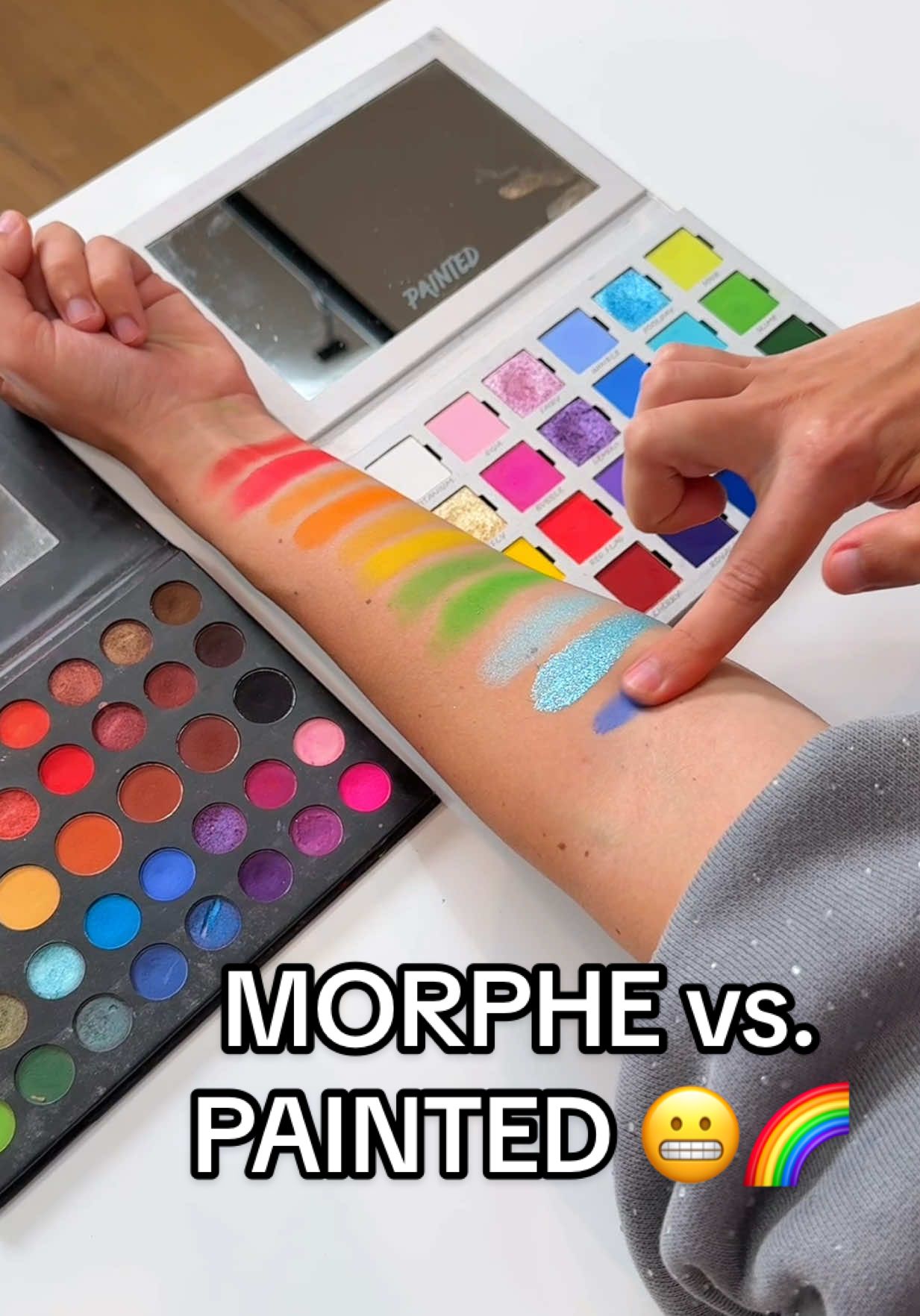 A post by @jamescharles on TikTok caption: Replying to @Lois🇹🇼  Morphe vs. @Painted 🤭 Artistry Canvas launches TOMORROW! 🎨🌈 