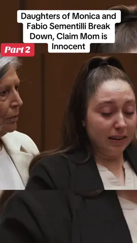A post by @vancucxqkvw on TikTok caption: Part2: Daughters of Monica and Fabio Sementilli Break Down, Claim Mom is Innocent. Fabio and Monica Sementilli’s two daughters delivered one final statement before their mother was sentenced on Monday. In their remarks, both reflected on the good moments their family shared over the years leading up to the murder. They expressed their belief in their mother’s innocence and vowed to continue fighting for the truth. #crime #truecrime #truestory #case #fyp #viral #murder #usa #foryou 