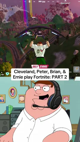 A post by @gullystudios on TikTok caption: Cleveland Brown, Peter Griffin, Brian Griffin, & Ernie the Chicken play Fortnite: PART 2 #familyguy #petergriffin #clevelandbrown #briangriffin #familyguyclips #familyguymeme #familyguyfunnymoments #theclevelandshow #petergriffinmemes #memes #funny #gaming #fortnite #fortnitebr #fortnitebattleroyale #fortniteclips #fortniteskins #fyp 