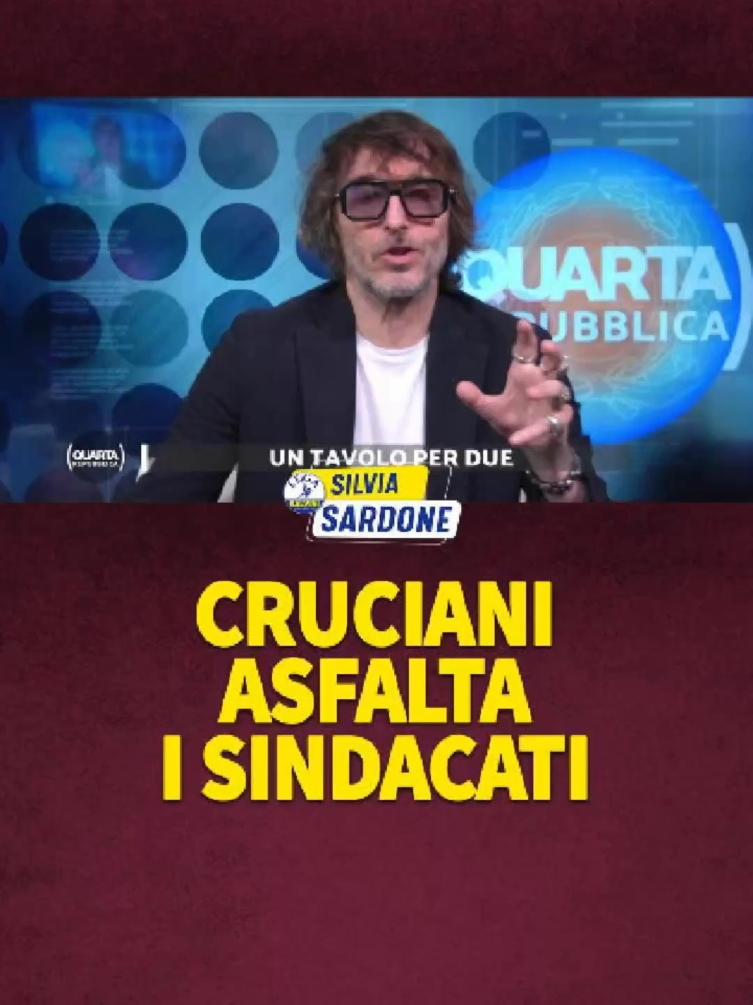 A post by @sardonesilvia on TikTok caption: Cruciani contro i sindacati che pur di opporsi al decreto sicurezza vogliono bloccare le strade e le piazze. #sicurezza #decretosicurezza #sindacati #metalmeccanici #manifestazioni #cruciani #nicolaporro