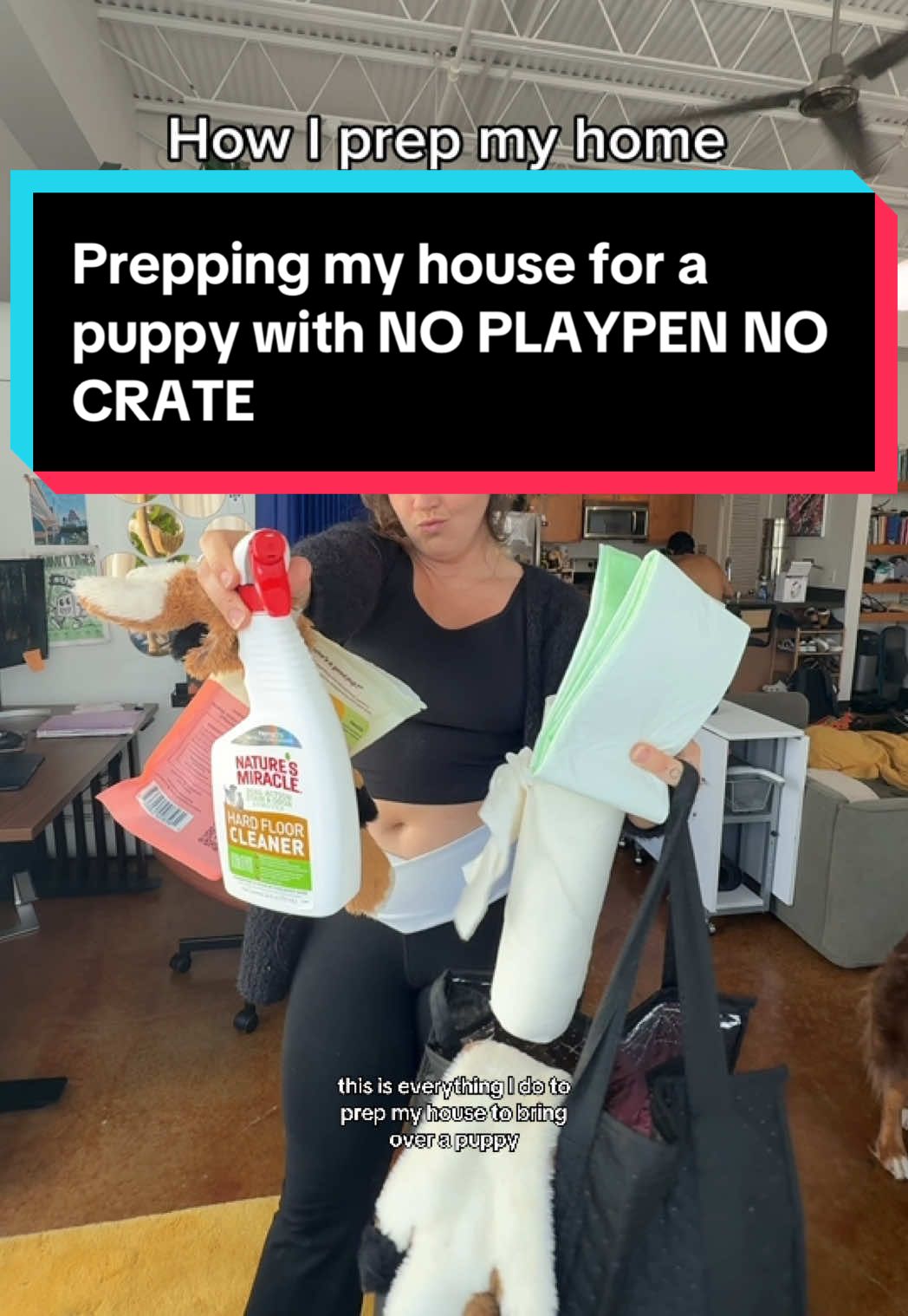 A post by @taylorcezanne on TikTok caption: Everything is linked on my Amazon! Highly recommend the free standing gate! #puppylife #newpuppy #puppyprepping #dogtrainer #puppytraining101 #dogtraininghowto 