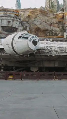 A post by @starwars on TikTok caption: The fastest hunk of junk in the galaxy. Relive classic moments and more when you visit Star Wars: Galaxy’s Edge® at Walt Disney World. #HollywoodStudios  For more Millennium Falcon in action watch #ANewHope , #TheEmpireStrikesBack, #Solo A Star Wars Story, #TheForceAwakens, #TheLastJedi & #RiseofSkywalker streaming on @Disney+. 