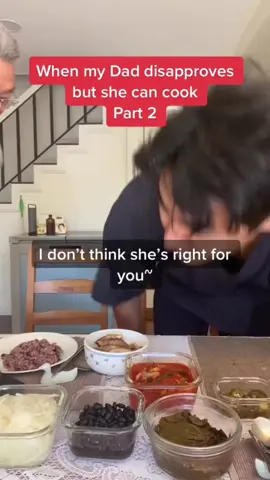 A post by @readchoi on TikTok caption: Is she the one father? #skit #sketch #korean #cooking #dating #lol #meme 