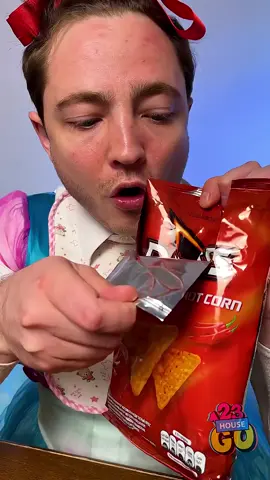 A post by @123gohouse on TikTok caption: Mystery Chips Challenge! 🔥😱 Can You Handle the Heat? 🤯🌶 #funnyvideos #trick #creative #challenge #hacks 
