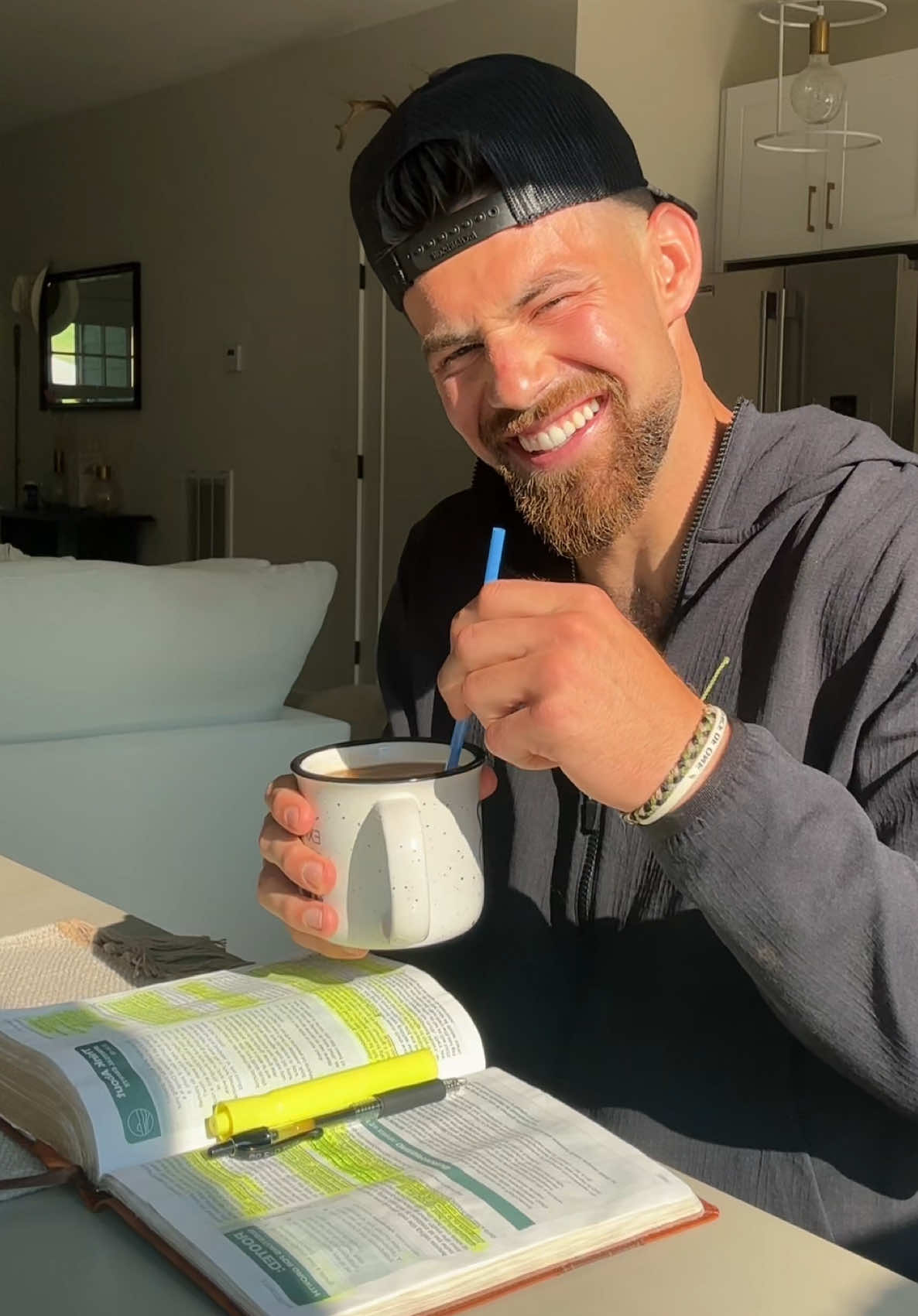 A post by @campayne5 on TikTok caption: POV: a mornin in my life.. wanna come?🤠 #fyp #fypシ #relationship #dating #DayInMyLife #cooking @NOBULL @Dunkin' @TenThousand.cc @DripDrop @Yellowbird Foods @Nature Nate's 