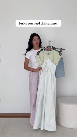 A post by @style on TikTok caption: Everyday basics for your summer wardrobe 😍 @Thanya #style 