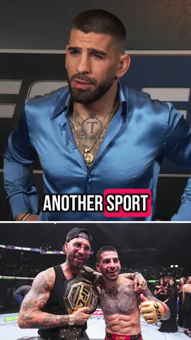 A post by @espnmma on TikTok caption: #IliaTopuria says that #SergioRamos could compete in #MMA 👊⚽️ #ufc #ufc317 #futbol 