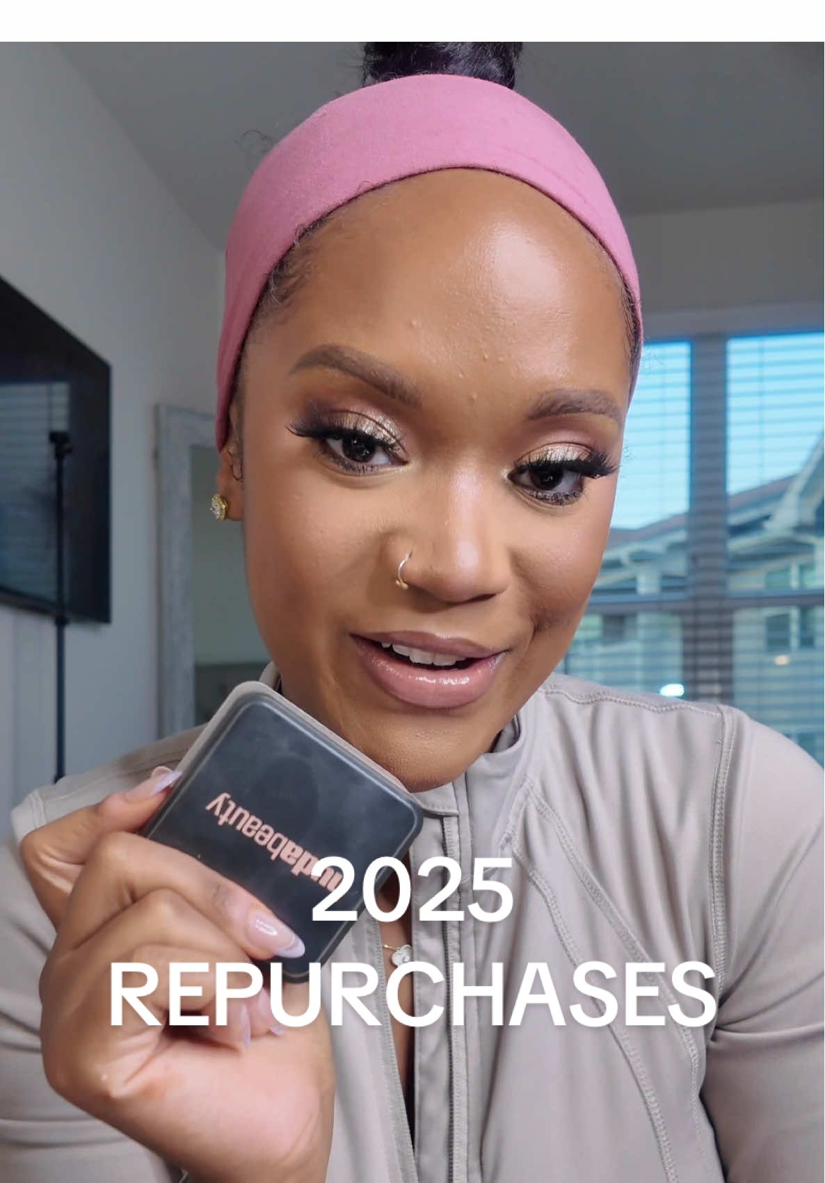 A post by @nikijayy7 on TikTok caption: 2025 repurchases ! Please let me know if you try any of these products ! ❤️  #fyp @DanessaMyricksBeauty  @REFY  @Tower 28 Beauty  @Charlotte Tilbury  @ONE SIZE BEAUTY  @Huda Beauty 
