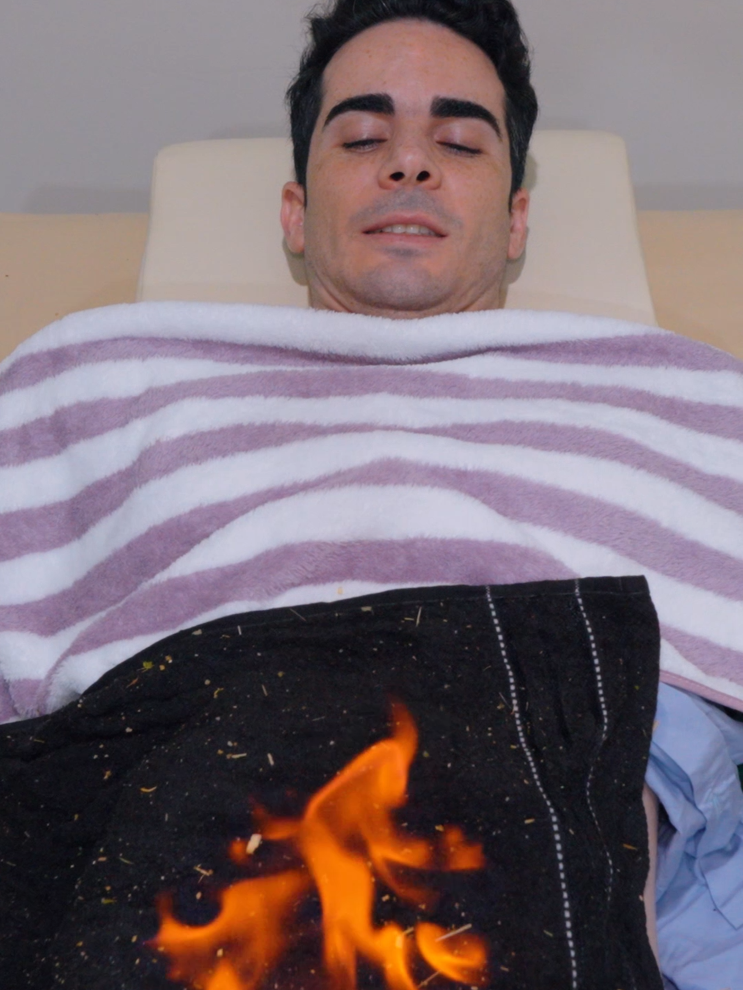 A post by @alexfabbasmr on TikTok caption: ASMR: Incredible Ancient Thai FIRE detoxification Belly Masaage 🎥Watch the full video on my Youtube Channel! 📍OMD Clinic in Bangkok, Thailand  ⭐️ Follow for more content like this! #asmr #asmrsounds #asmrsleep #asmrmassage #asmrnotalking #satisfyingasmr #bellymassage #firemassage