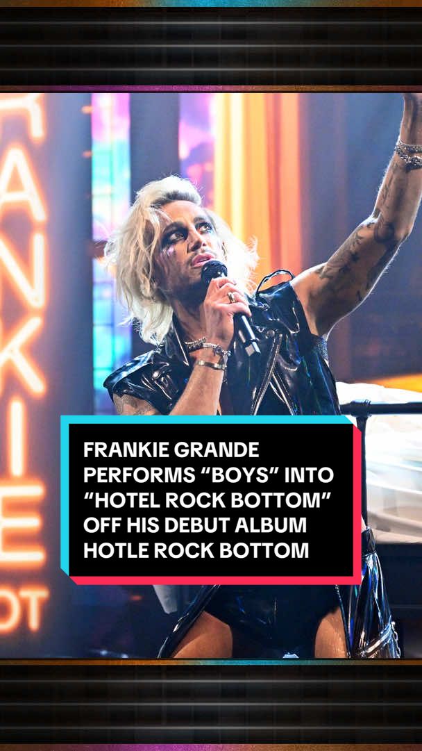 A post by @fallontonight on TikTok caption: @FrankieJGrande performs “Boys” into “Hotel Rock Bottom” off his debut album Hotel Rock Bottom! #FallonTonight #TonightShow #FrankieGrande 