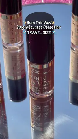 A post by @toofaced on TikTok caption: Summer is calling - meet your new travel buddy: Travel Size Born This Way Super Coverage Concealer! 💼 This amazing concealer offers full coverage that can hide dark circles, blemishes, and imperfections, all while sculpting your face for that flawless finish 🌟 Compact and powerful, it’s perfect for touch-ups on the go! 🌍💖 Grab your shade on TikTok Shop now! #toofaced #tfbornthisway 