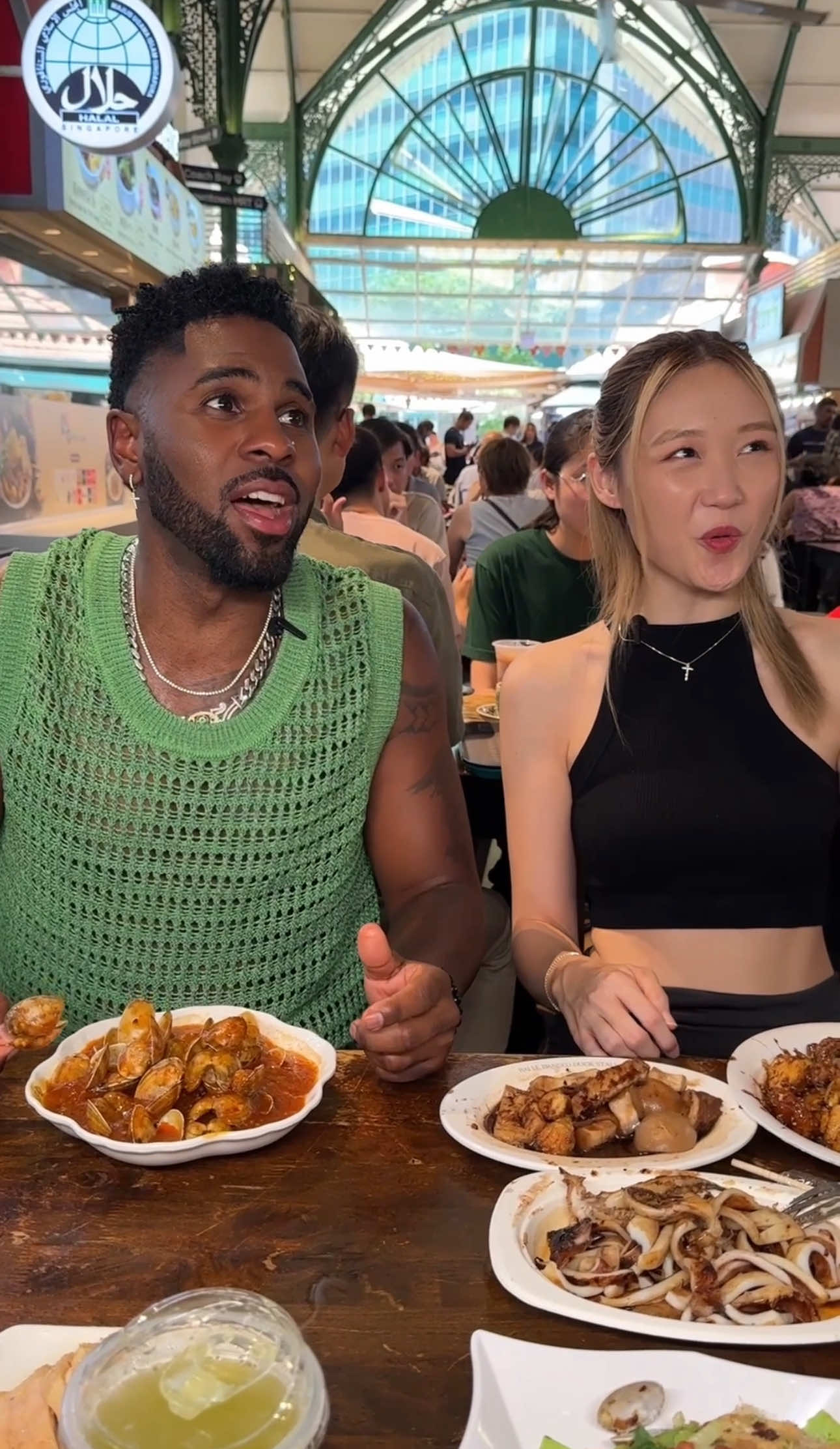 A post by @jasonderulo on TikTok caption: Rating Singaporean food. Would you try snail? @supercatkei 