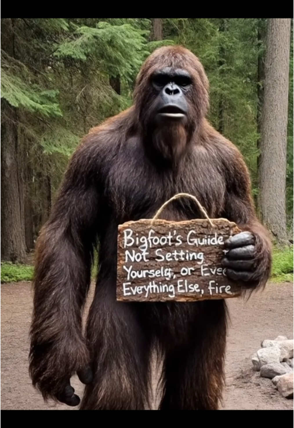 A post by @infinitecr8 on TikTok caption: Bigfoot Vlog Day 19 #bigfoot #bigfootisreal #vlog #usa🇺🇸 #campfire #outdoors #bigfootvlog #fyp