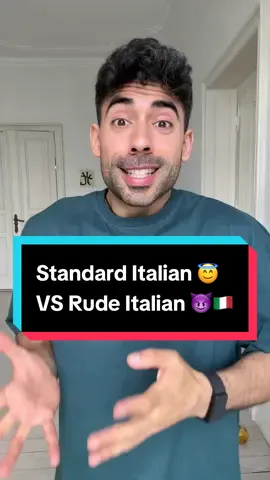 A post by @italianteachertony on TikTok caption: Standard Italian VS Rude Italian 😈 🇮🇹 #italian #italiano #learnitalian #speakitalian #languagelearning #italianlanguage #language #italianforbeginners 