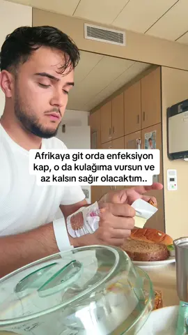 A post by @ramazanbayram_ on TikTok caption: Afrikaya gittim yardım kampanyası için ve orda enfeksiyon kaptım, o da kulağıma vurdu ve az kalsın sağır olacaktım..