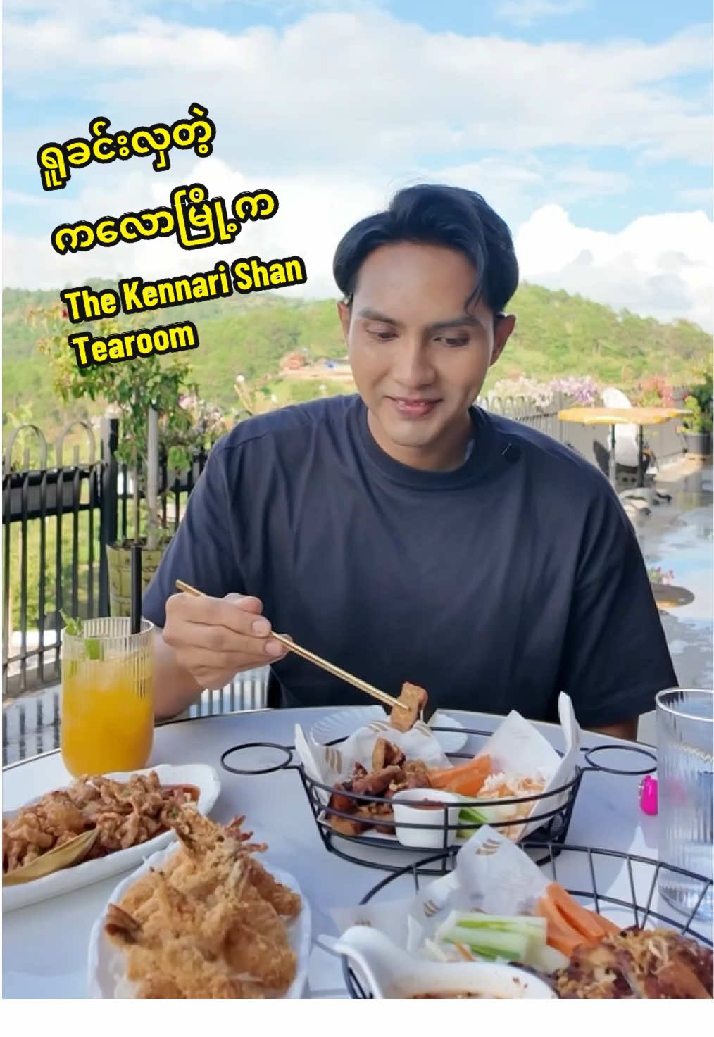 A post by @heinnthit14 on TikTok caption: ကလောရောက်ရင် ဓာတ်ပုံရိုက်လို့လည်းလှ၊ စားလို့လည်းကောင်းတဲ့ The Kennari Shan Tearoom #kalaw 