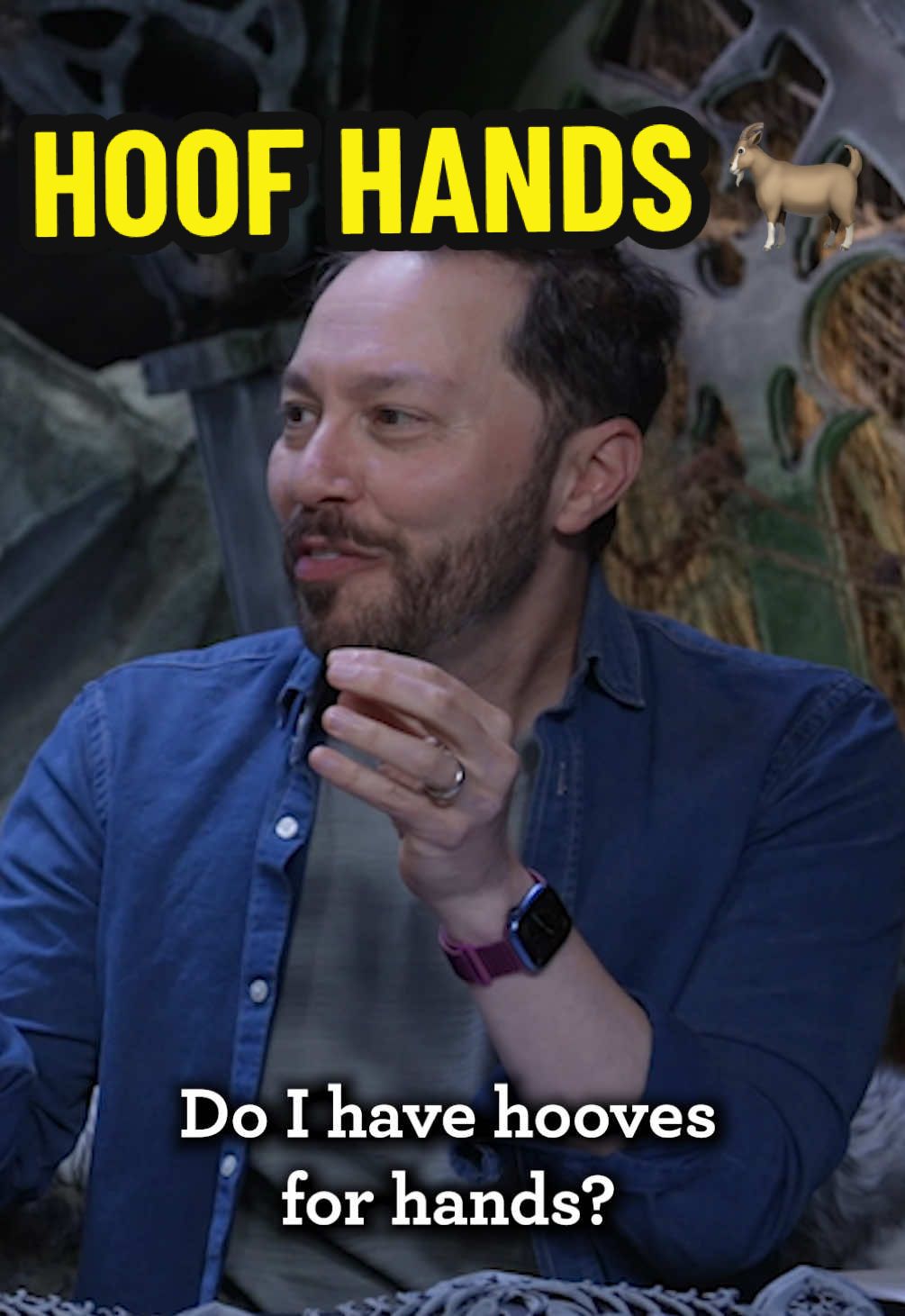A post by @criticalrole on TikTok caption: I DON'T UNDERSTAND HOW BODIES WORK 🐐 👋 Ridgeborne faun ranger Snyx (@SamRiegel) figures out how to throw a boomerang with hooves in #AgeOfUmbra Episode 4 - "The Rampart and Beyond", available on BEACON and YouTube now! 💀🕯 @MatthewMercerVO @LauraBaileyVO  @Marisha Ray641  @Smashley Johnson  @WillingBlam  #criticalrole #daggerheart #ttrpg #tabletop #actualplay #horror #darkfantasy #fantasy #survival #dice #character #voiceactor #voiceacting #improv #youtube #twitch #matthewmercer #ashleyjohnson #marisharay #laurabailey #traviswillingham #liamobrien #taliesinjaffe #samriegel #faun #hands #comedy #laugh #boomerang #fyp 