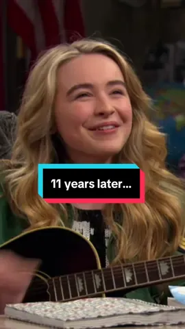 A post by @disneyuk on TikTok caption: 11 years later and still no skips from Sabrina. Watch Girl Meets World on @Disney+ #SabrinaCarpenter #DisneyUK #music 
