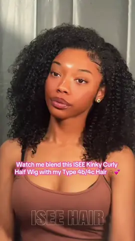A post by @iseehairbeauty on TikTok caption: When I say flip over this is what I mean 😩🥰 Best protective hairstyle for summer! @💕TTBeauty ✨  Kinky curly 18” Wear Go Half Wig  #iseehairbeauty #iseeweargowig #iseehalfwig #kinkycurly #fy #gluelesswig #flipover #wiginstall #beginnerfriendly 